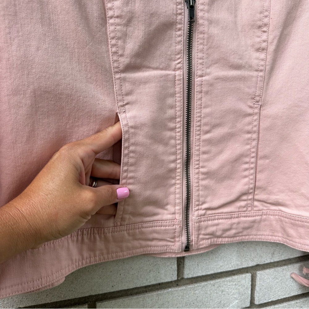NWT Baccini Pink Moto Zip Jacket with Lace-Up Cuffs Size‎ M Balletcore Coquette - Picture 12 of 12